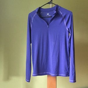 REI blueish purple quarter zip shirt